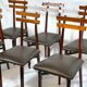 Set of six Mid-century Italian wood chairs