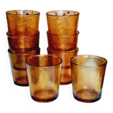 Set of 8 Lever amber glasses