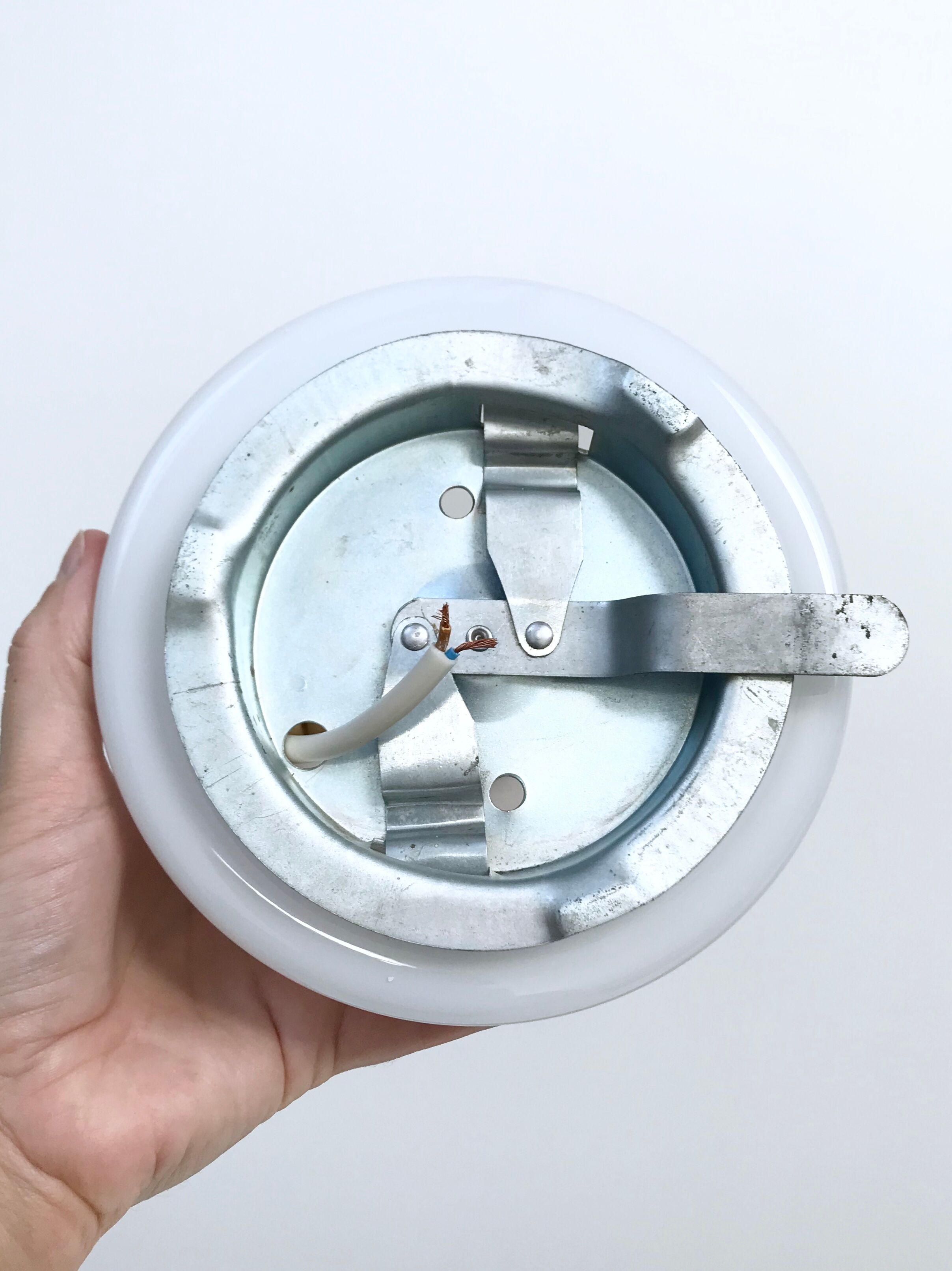 Lot of two wall lights in opaline, 1950