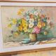 Oil painting on canvas Flowers - signed A. RENÉ 50x70 Cm 60s/70s