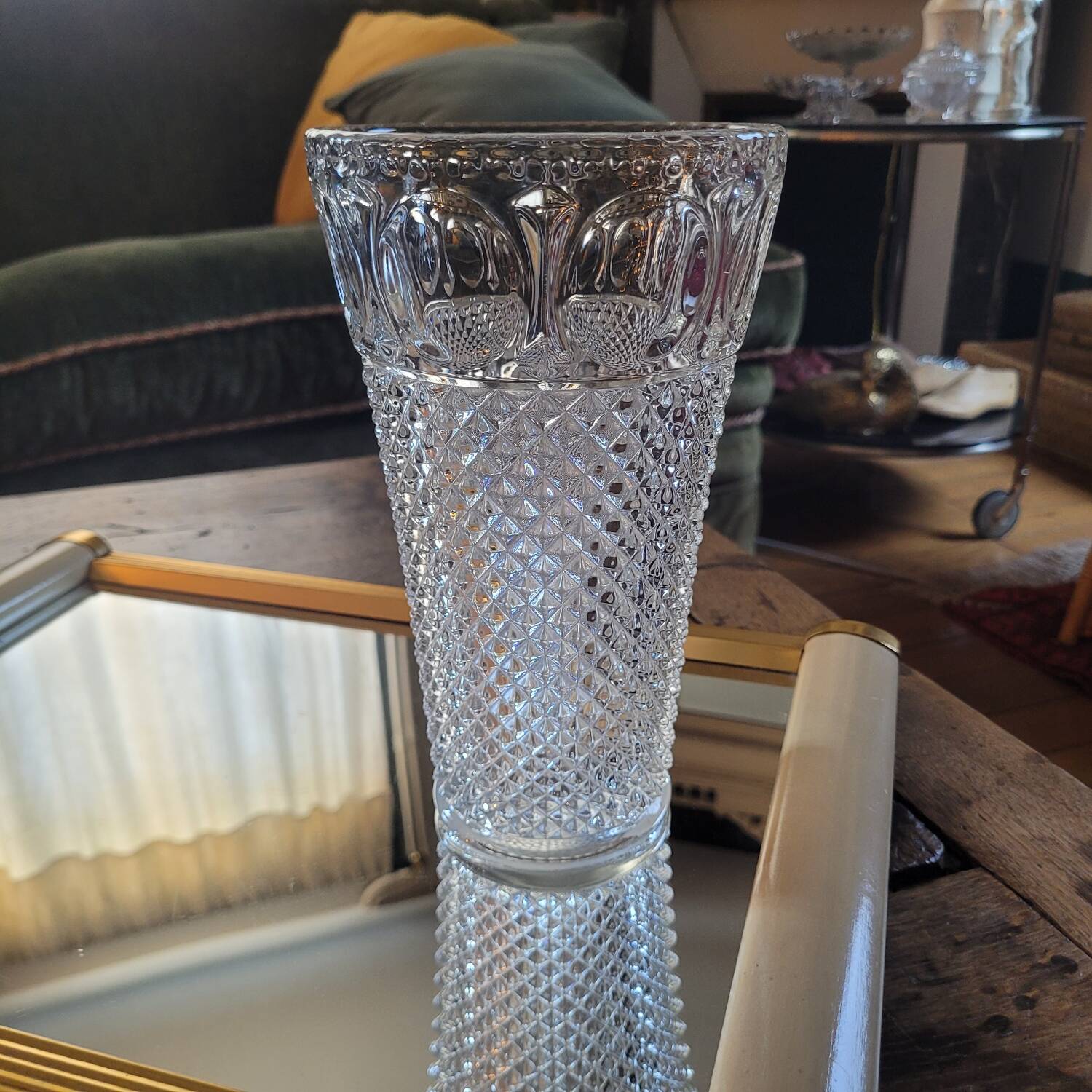 Vintage thick glass vase