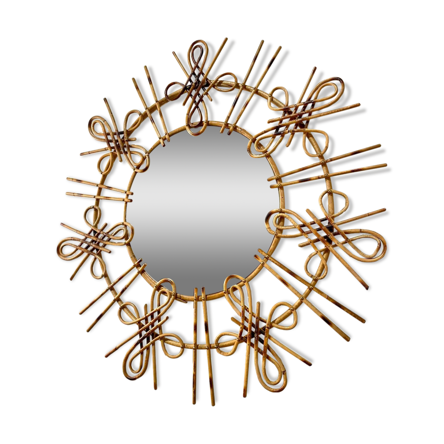 Rattan sun mirror 1950s/1960s
