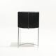 Pair of black leather wire chairs, pascal mourgue, 1990s
