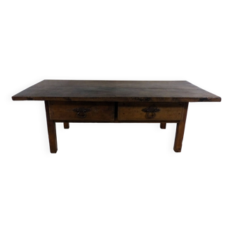 Antique brutalist Spanish coffee table payement table around 1880