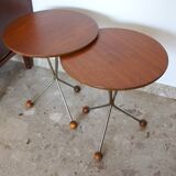 Vintage Scandinavian Pedestal Tables Albert Larsson Edition Alberts Tibro 1950 1960