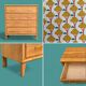 Commode pieds compas et chêne brut massif  1960