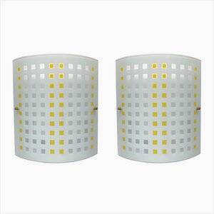 Vintage postmodern glass wall lamps from DIY Light, 1980s, set of 2.