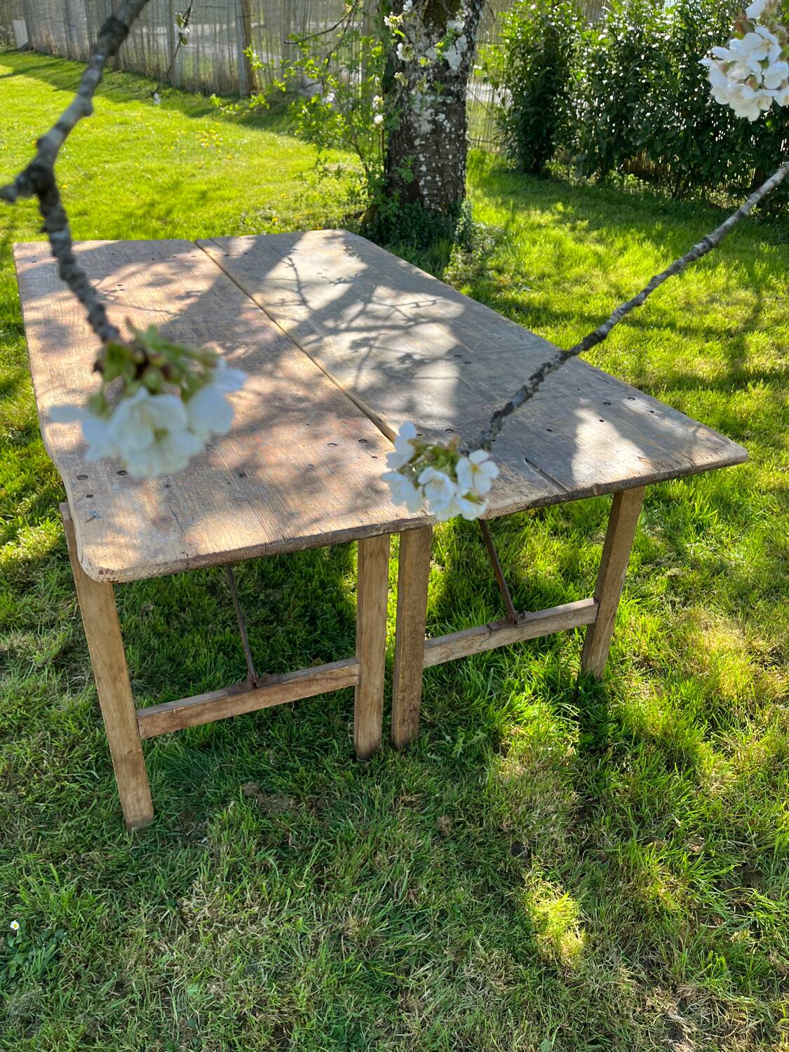 Antique wooden folding table