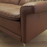 Brown leather sofa, Danish design, 1960s, manufactured by AS Vejen Polstermøbe