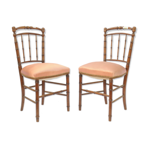 Paire de chaises façon bambou