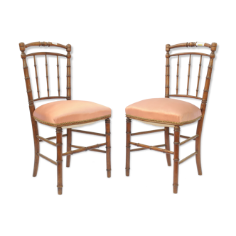 Paire de chaises façon bambou