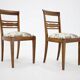 Pair of 1950s Czechoslovakian Refurbished Walnut Side Chairs in Floral Fabr