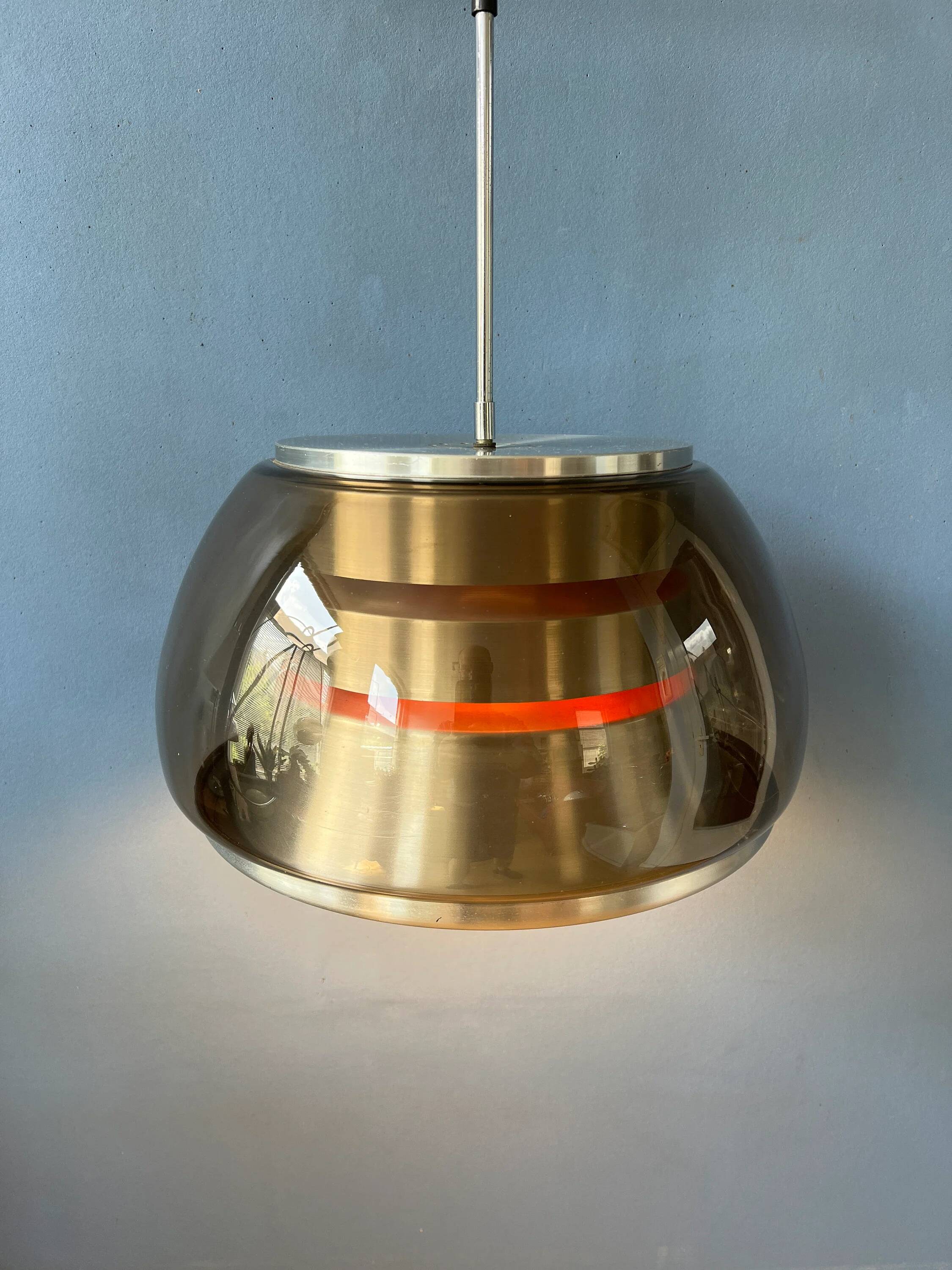 Suspension Space Age vintage 1970s in smoked glass