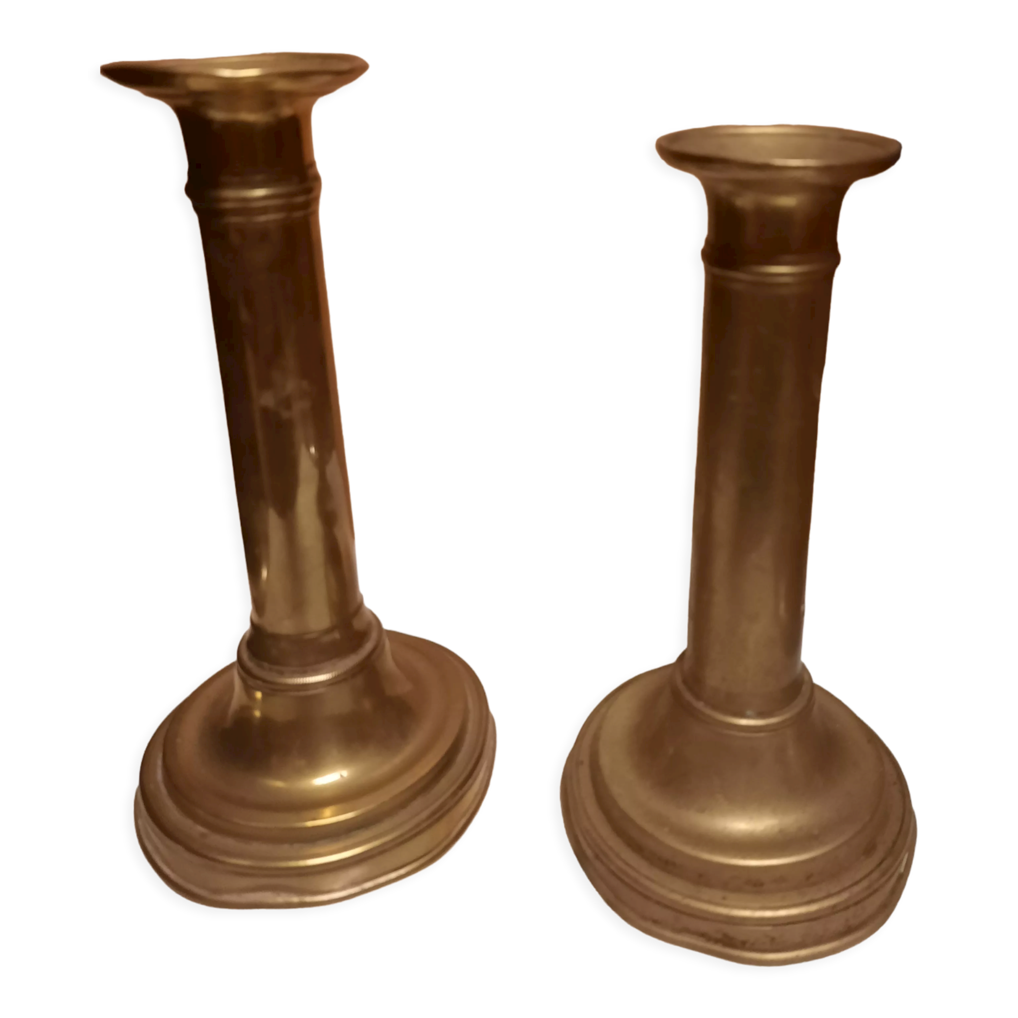 Pair of golden candle holders