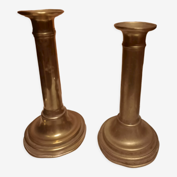 Pair of golden candle holders