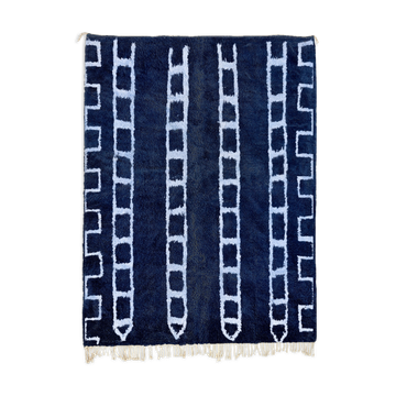 Tapis marocain moderne bleu