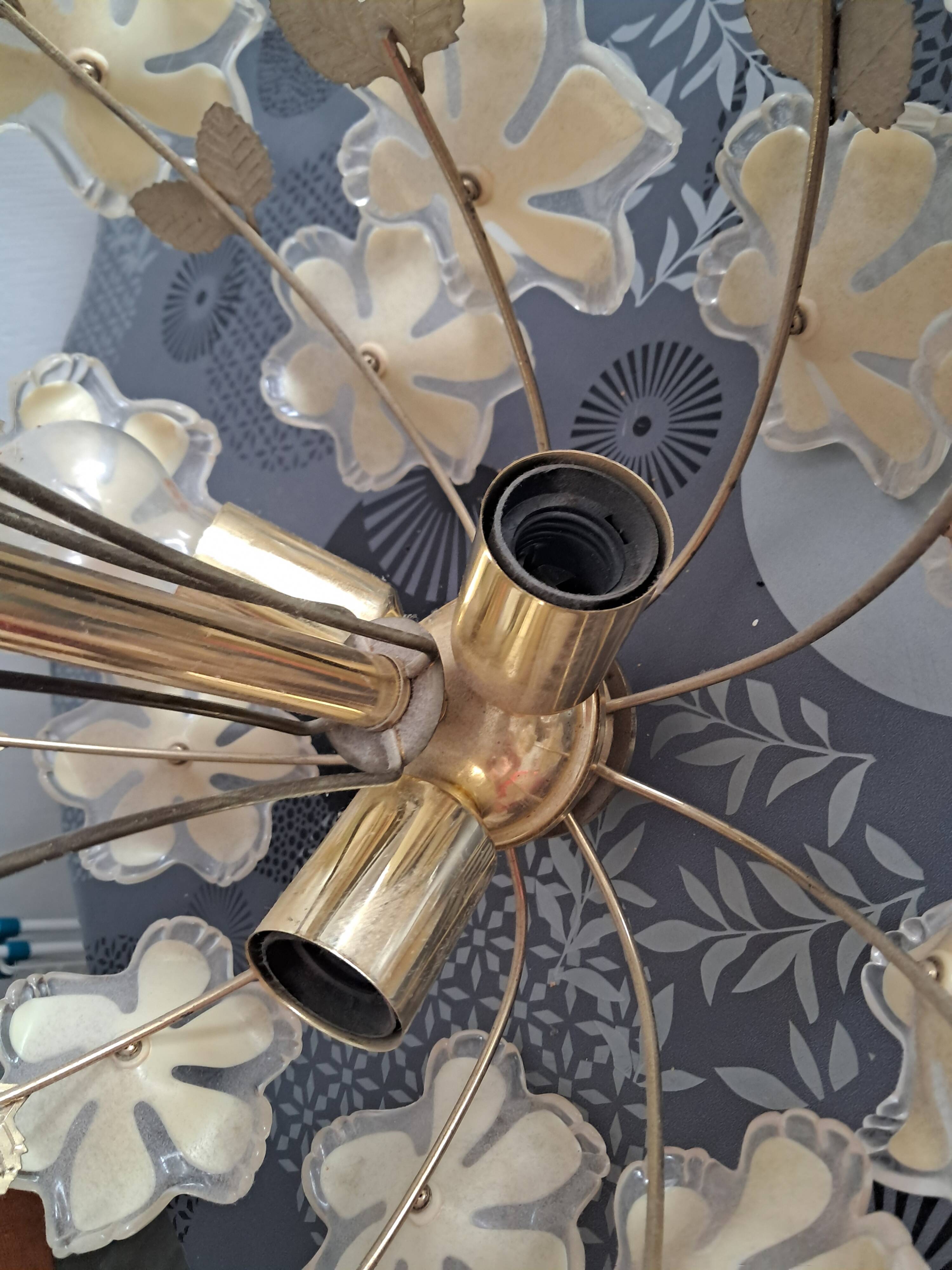 Lustre florale vintage 1960