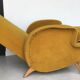 Mustard-coloured reclining velvet chair - Italian design -1960