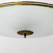 Lampe à suspension circulaire en verre ottone anni '50 vintage