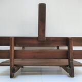 Solid wood log basket with vintage slats