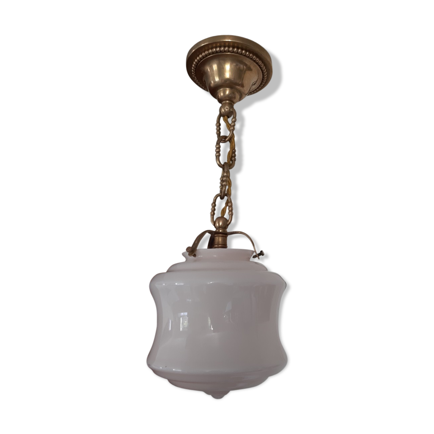 Suspension laiton opaline rose