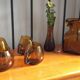 Coffee cups, brown tinted glass mug from the 70s