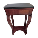 Console bois, dessus marbre noir