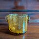 Small vase or amber bubbled glass tealight holder