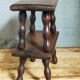 Pair of vintage solid turned wood footstools