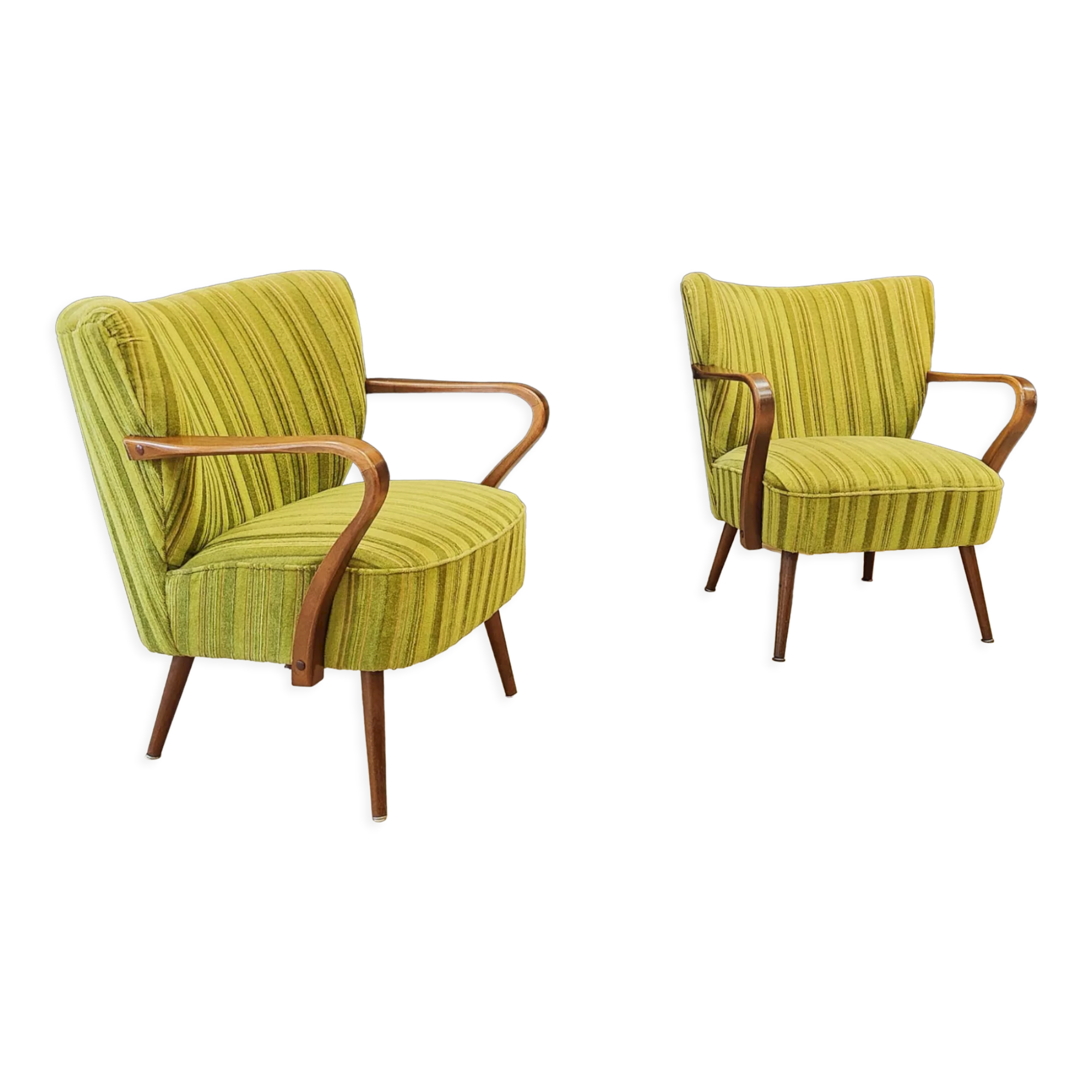 Two mid century cocktail chairs, vintage