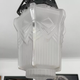 Hanging lamp in wrought iron and pressed molded glass, art nouveau