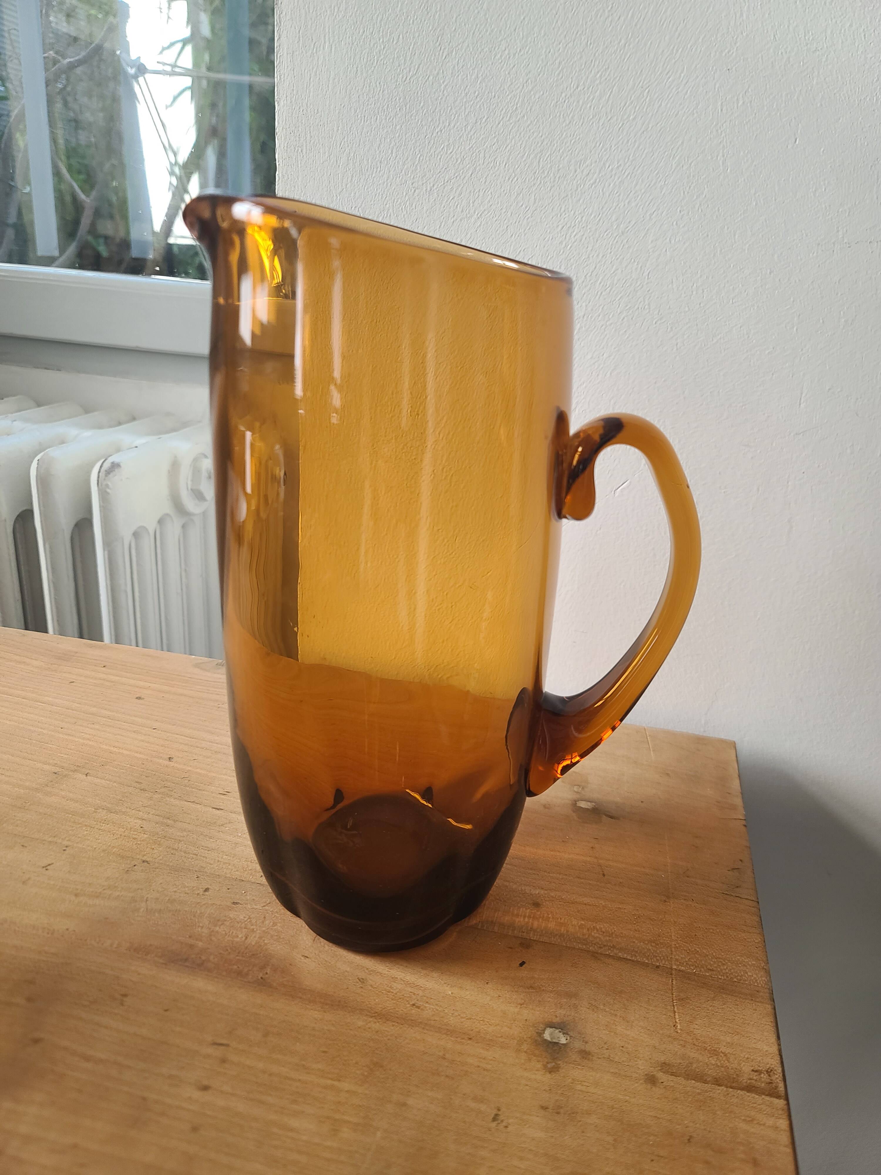 Service de Verres Vintage Ambrés (Carafe + Gobelets) #PIMR