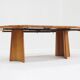 Vintage Danish round extendable dining table solid teak 1960s