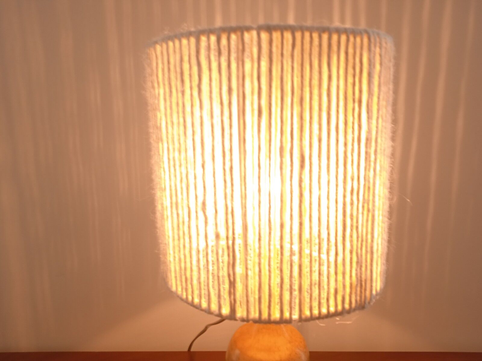 Ceramic lamp and rope lampshade
