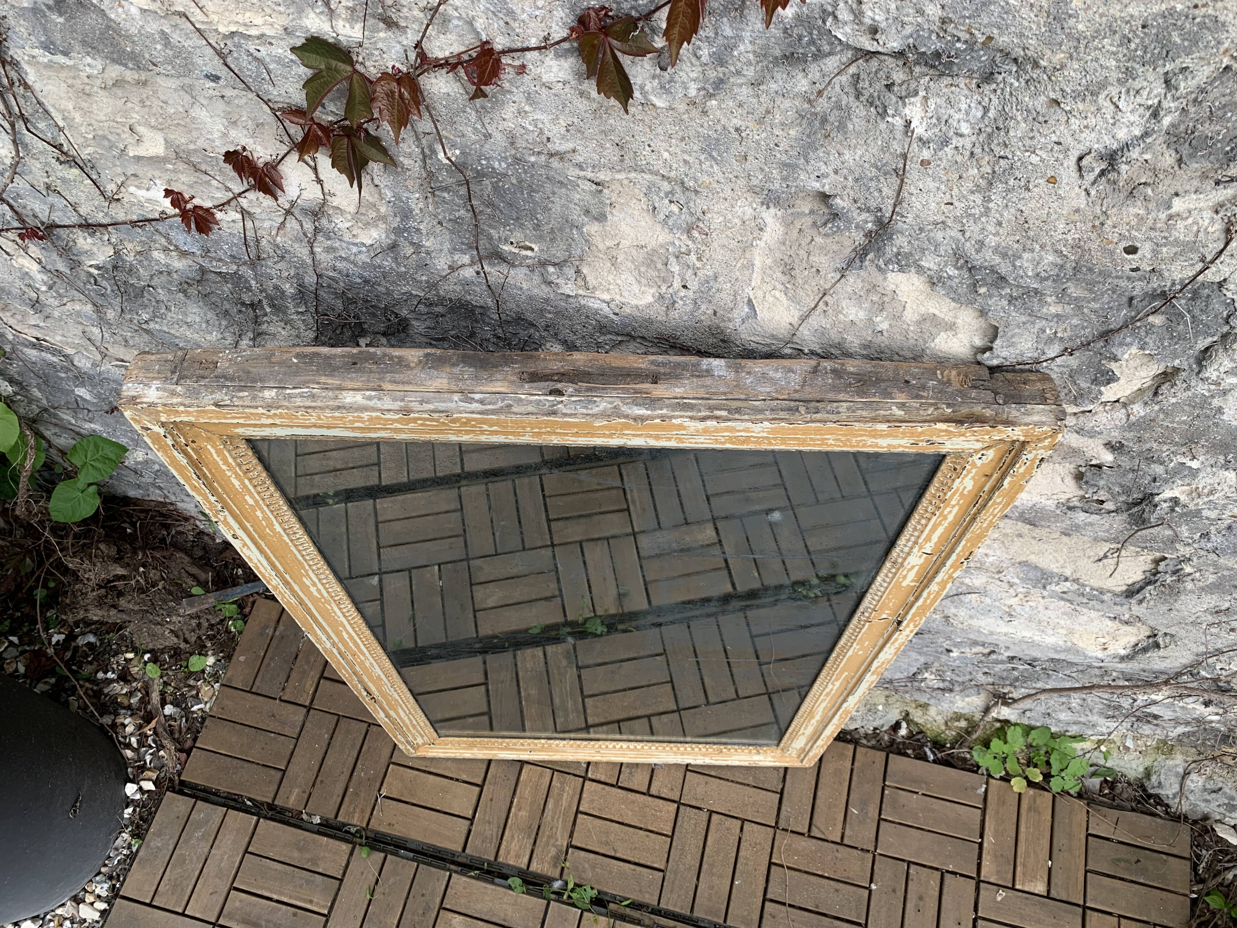 19th century mercury mirror patinated trumeau