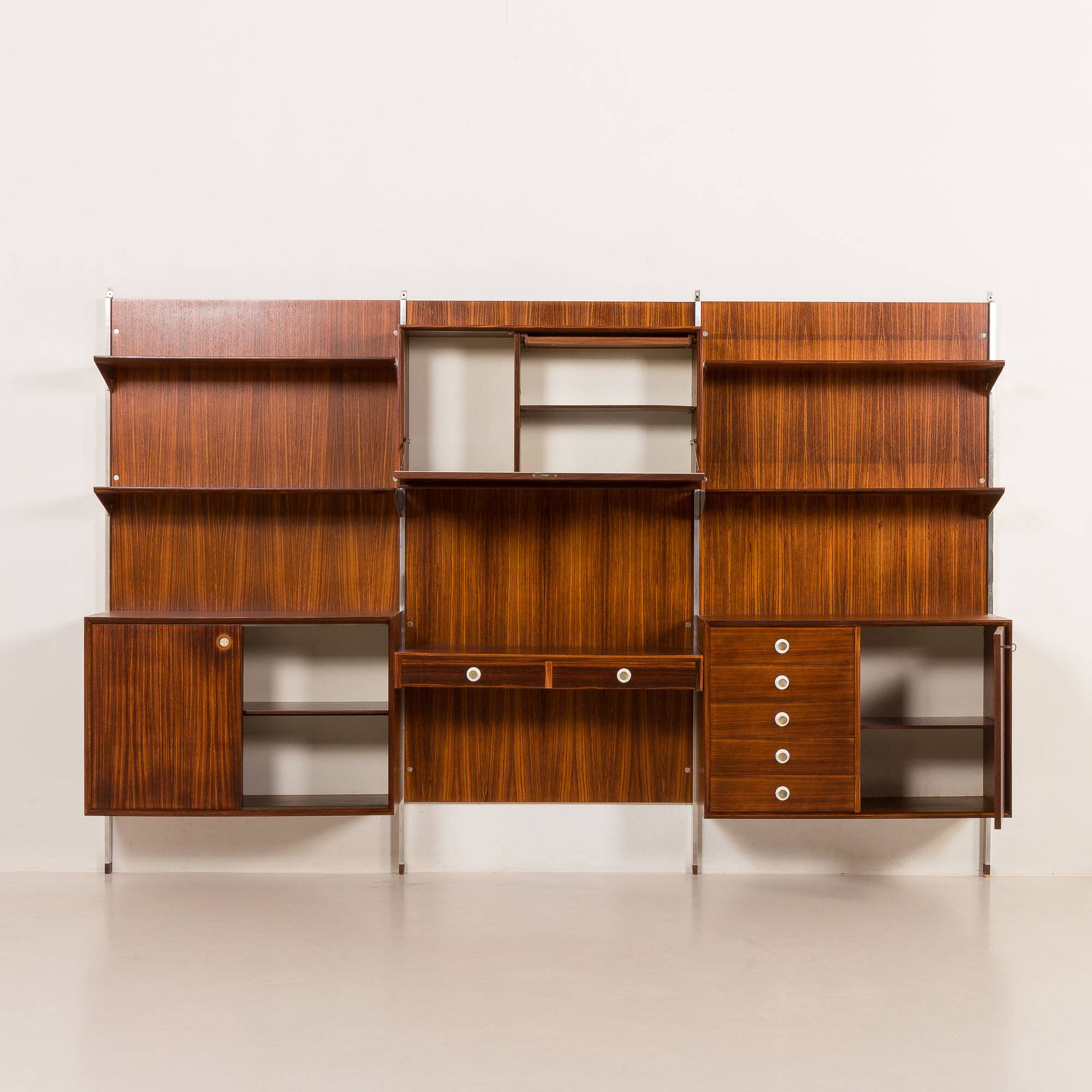 Italian mid century wall unit George Coslin for 3V Arredamenti, 1960s