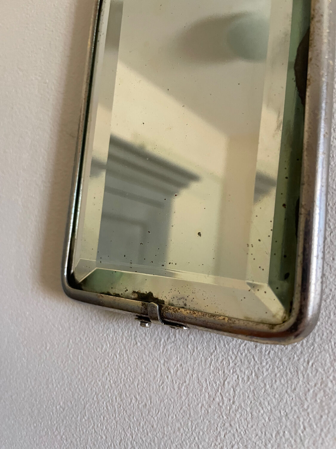 Small beveled barber mirror