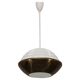 1950s Czechoslovak brass pendant with opaline glass diffuser