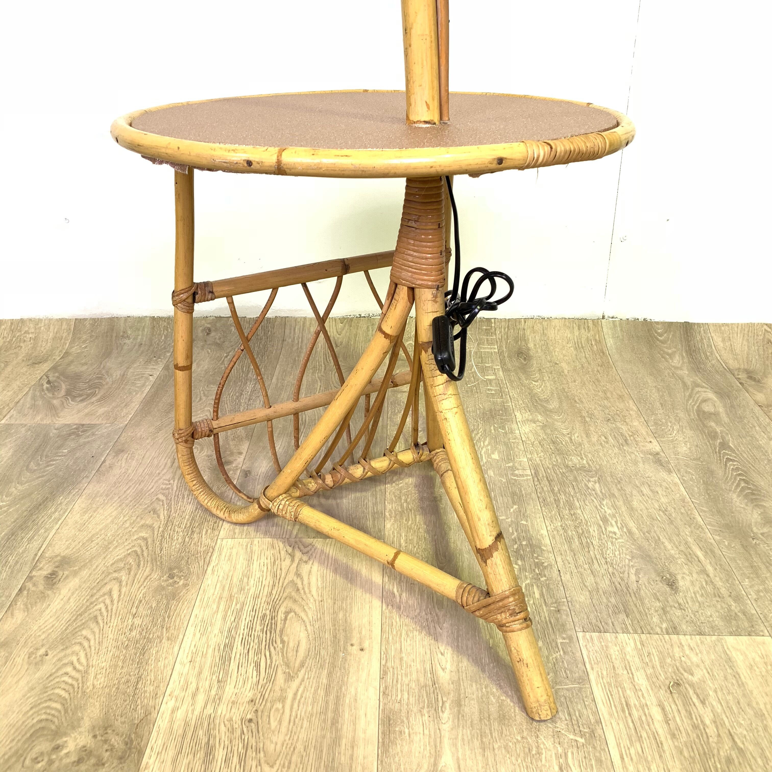 Floor lamp shelf and door magazine rattan