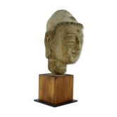 Tête de bouddha en terre cuite début du XXème siècle