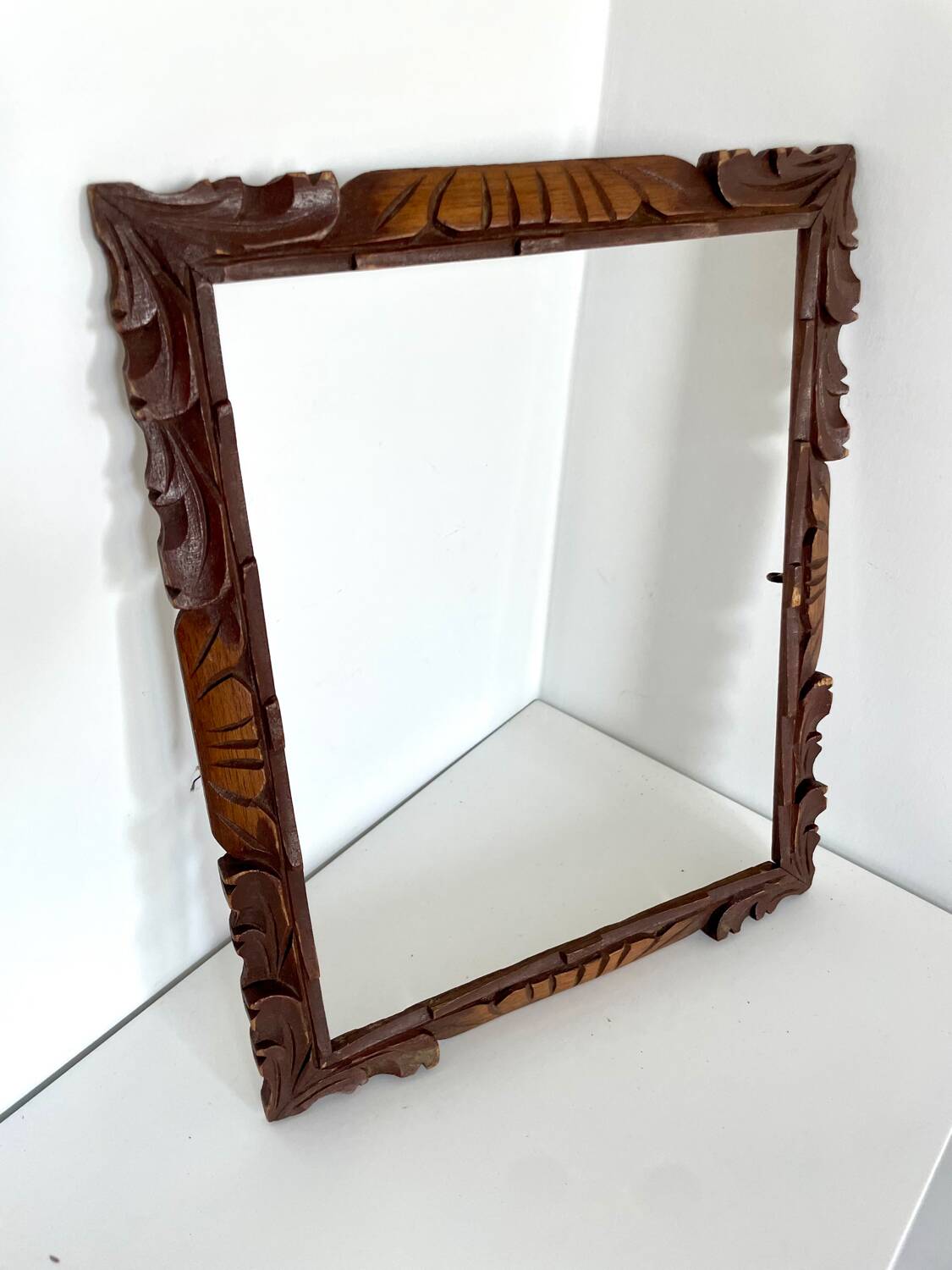 Antique handcarved frame Cedarwood 29.5 cm x 24 cm
