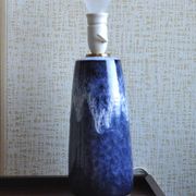 Glazed ceramic table lamp from Valholm, Denmark