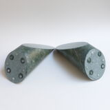 Serpentine marble bookends 1970's