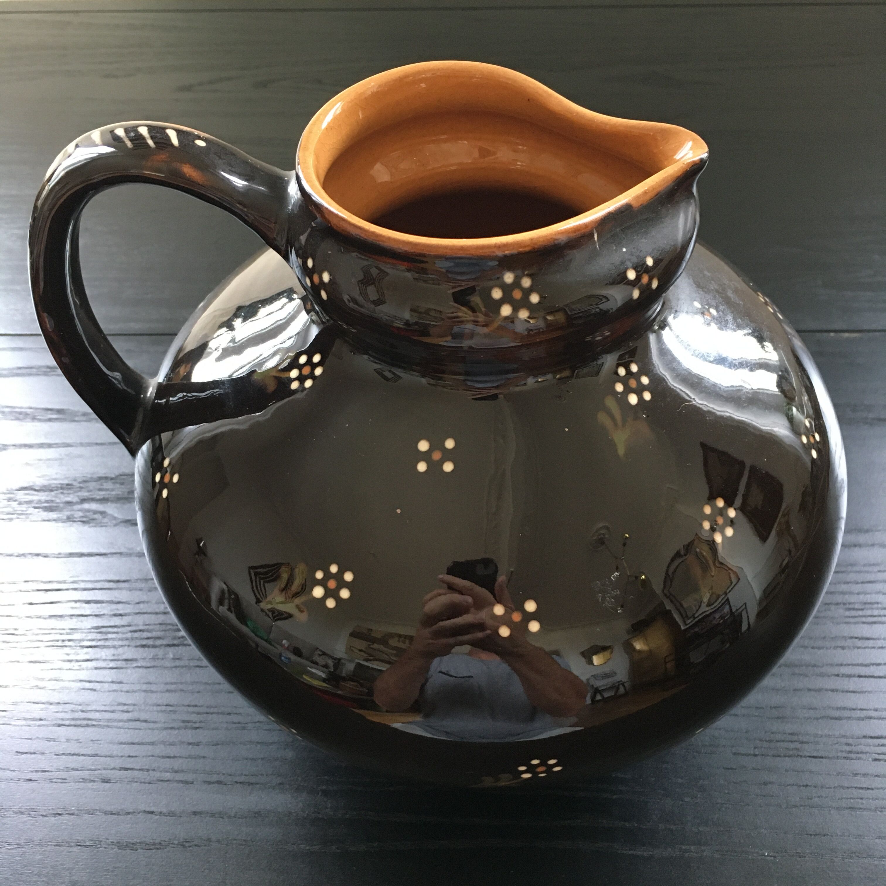 XL pitcher with floral decoration