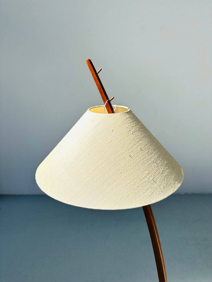 Vintage teak Dornstab floor lamp by J.T. Kalmar & A. Pöll, Austria, 1947