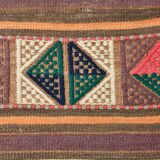 Tapis kilim vintage en laine, motifs géométriques et tons pastel,146x224 Cm