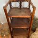 Wooden and rattan shelf