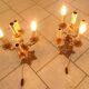 Pair of chandeliers with 5 lights, in bronze