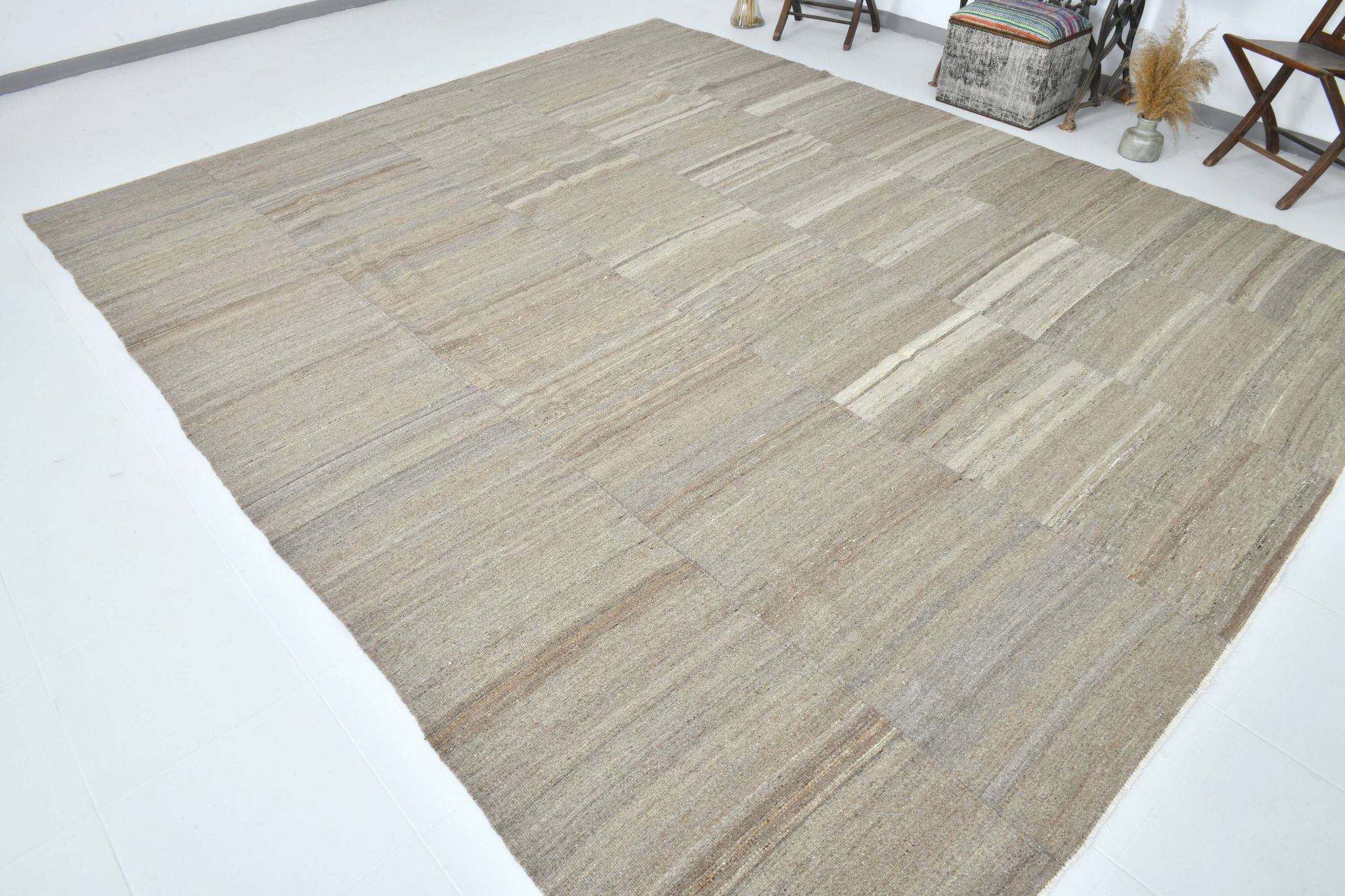 10x12 Rug For Living Room Brown & Beige Turkish Rug, 314x376Cm SK 32954
