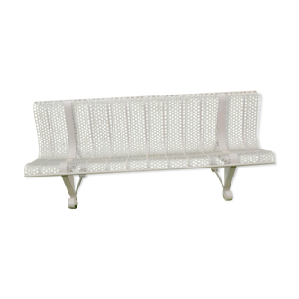 Old steel bistro bench